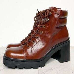 New! Jeffrey Campbell Hikes Brown Lug Sole Lace Up Boot 8